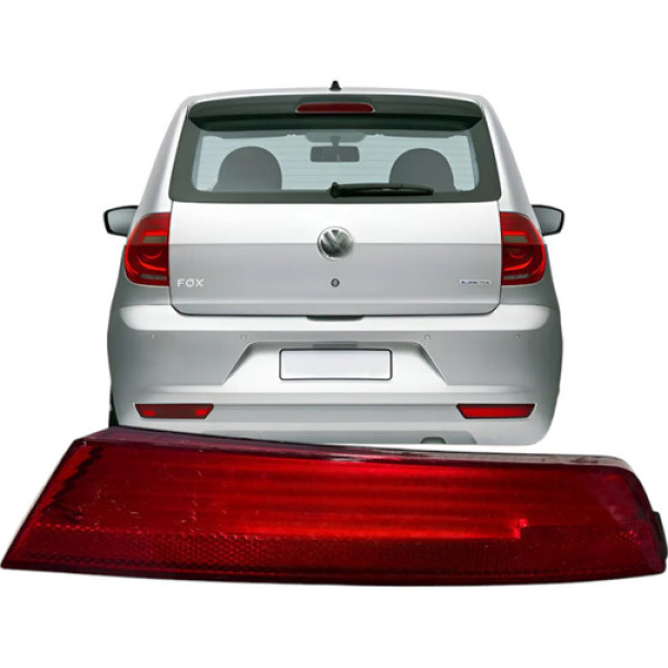 Refletor Traseiro Parachoque Esq Fox 10 2011 2012 2013 2014 Vermelho