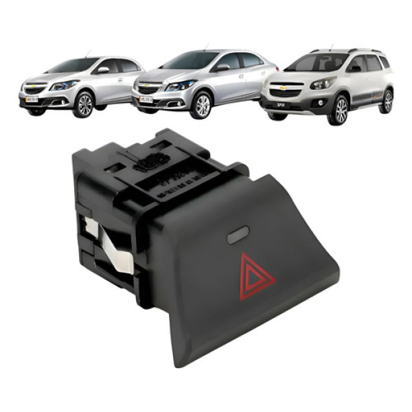 Botão Interruptor Pisca Alerta Agile Montana Onix Prisma Gm Preto