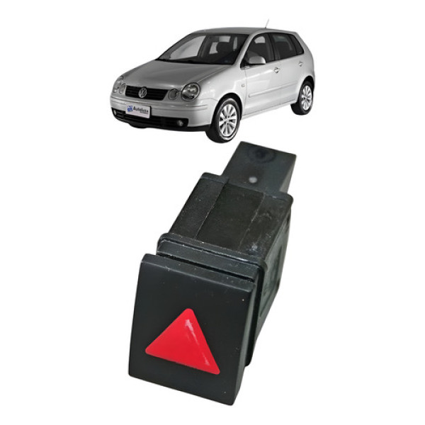 Botão Interruptor Pisca Alerta Volkswagen Polo 2003 2005 Preto