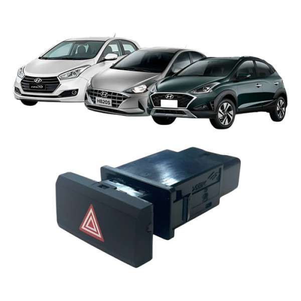 Botão Pisca Alerta Hyundai Hb20 Hb20s Hb20x 12/18 937901s000 Preto
