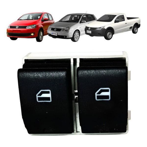 Botão Duplo Vidro Elétrico Vw Gol Fox Polo Saveiro 6q0959858