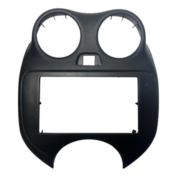 Moldura Acabamento Painel Central Nissan March Versa 11/14 Preta Preto