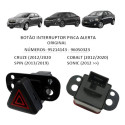 Botão Interruptor Gm Pisca Alerta Cruze Spin Sonic Cobalt - Preto