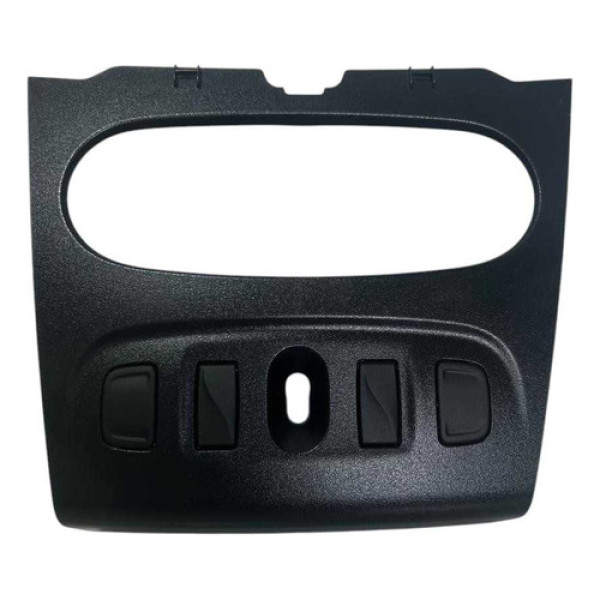 Moldura Painel Central Renault Logan 2014 A 2021 Orig Preto Preto Liso